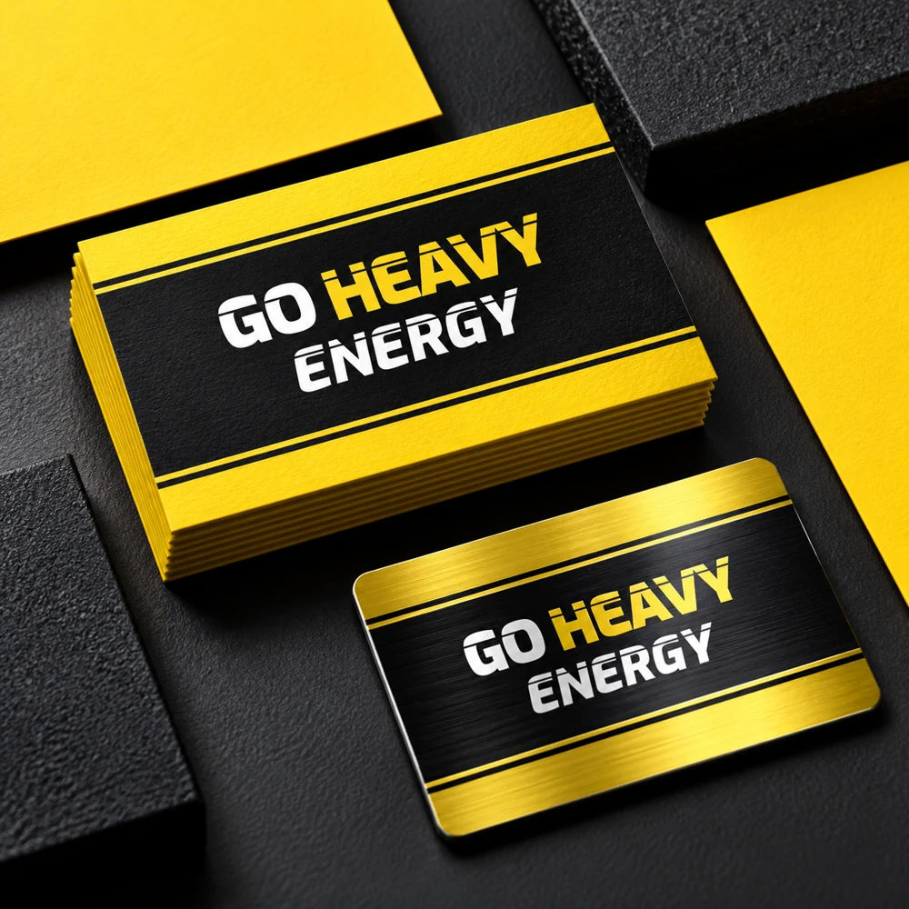 Go Heavy Energy — detalle de identidad y comunicación
